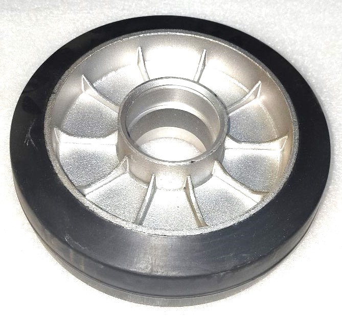 Колесо 200х50 алюминий / резина без подшипников