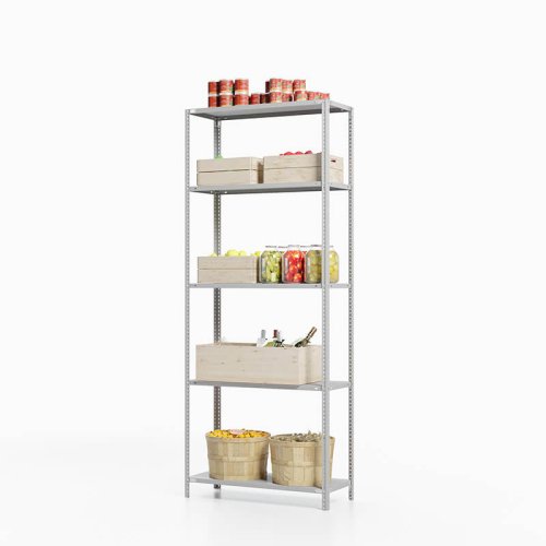 Стеллаж металлический для погреба ТС Лайт, 2000x1000x300 мм. Полки: 5 шт. металл (ТС 20100350)