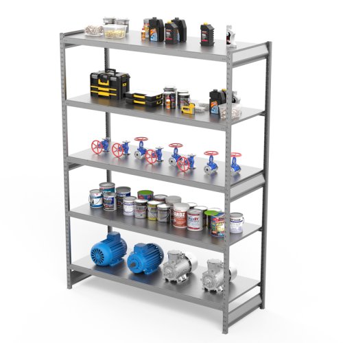 Полочный стеллаж СГ Ультра (2000х2100х500 мм) 5 ярусов, цинк (СГУ 2021055)