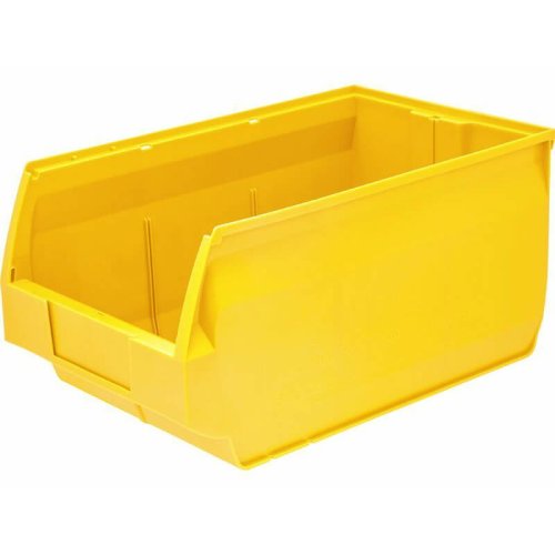 Пластиковый лоток для склада Venezia, желтый, сплошной (500х310х250)