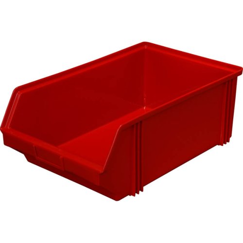 Пластиковый лоток для склада красный, сплошной (500х310х183)
