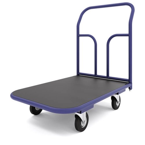 Тележка платформенная с резиновым покрытием ТПР 6 (800x1200 мм, колеса черная резина 160 мм)