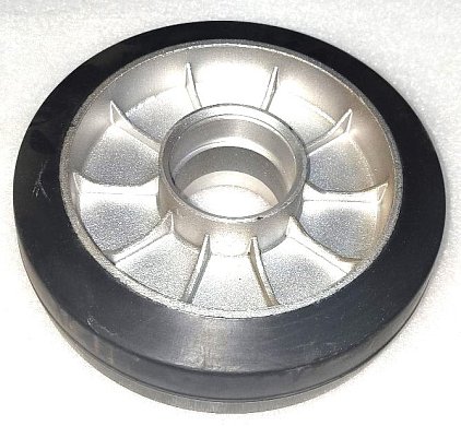 Колесо 200х50 алюминий / резина без подшипников